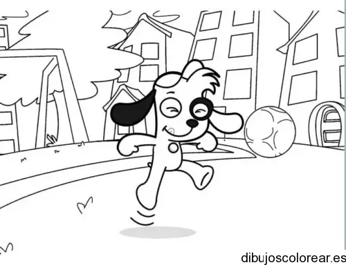 Dibujo de doki futbolista para colorear