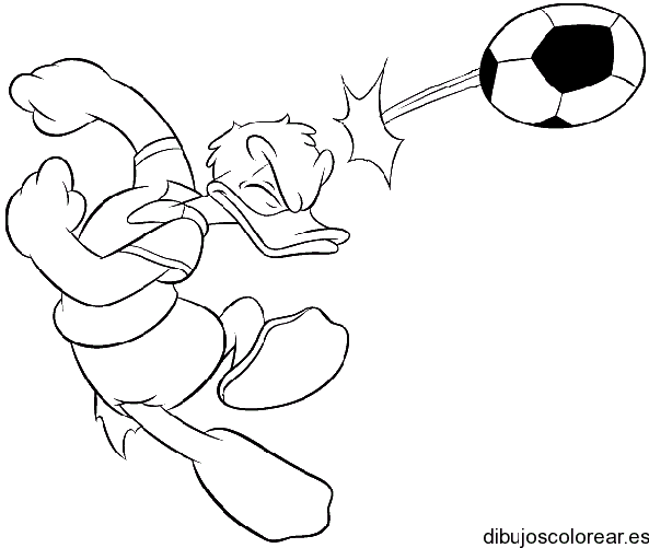 Dibujo de Donald jugando pelota para colorear