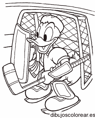 Dibujo de Donald jugando rugby para colorear