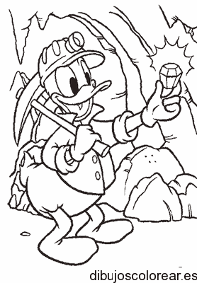 Dibujo de Donald minero para colorear