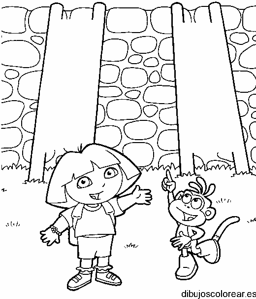 Dibujo de Dora la exploradora a escalar para colorear