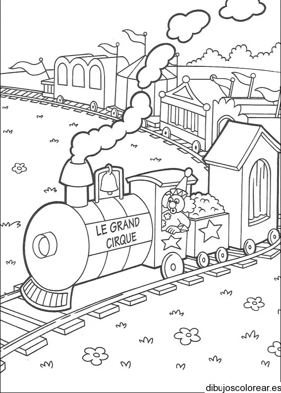 Dibujo de Dora la exploradora en tren para colorear