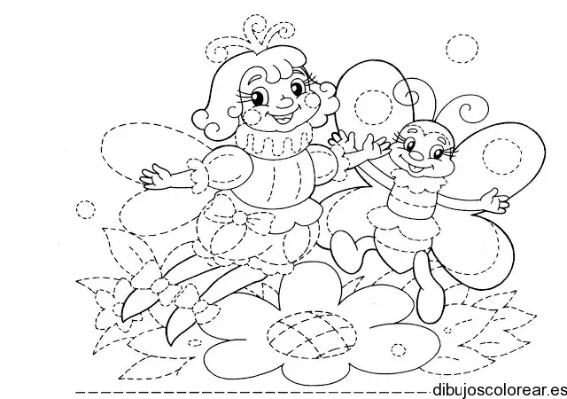 Dibujo de dos mariposas para colorear