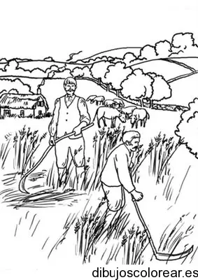 Dibujo de dos niños y el hombre de nieve para colorear