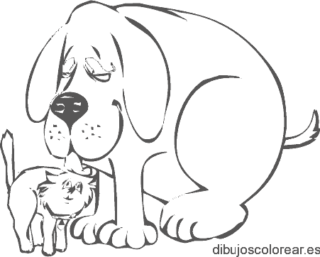Dibujo de dos ositos y un corazón para colorear