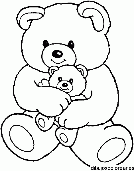 Dibujo de dos ositos para colorear