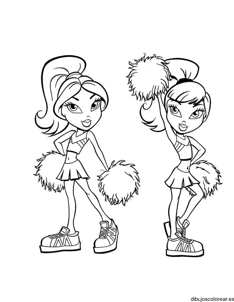 Dibujo de dos porristas para colorear