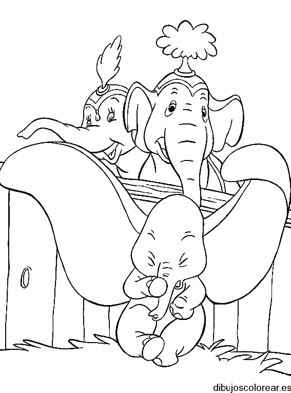 Dibujo de Dumbo estornudando para colorear