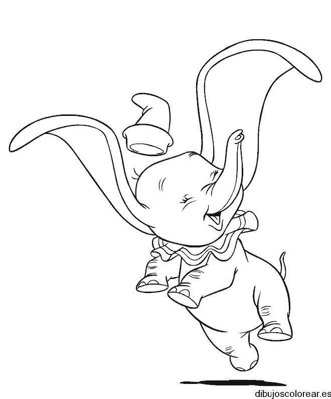 Dibujo de Dumbo saltando para colorear
