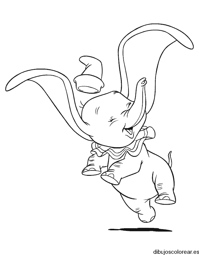 Dibujo de Dumbo volador jugando para colorear