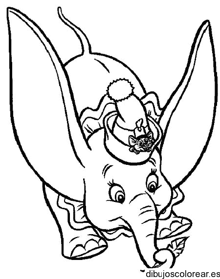 Dibujo de Dumbo volando para colorear
