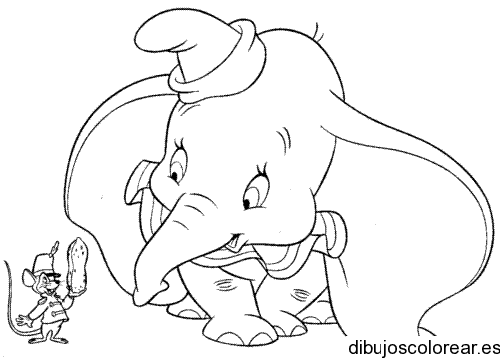 Dibujo de Dumbo y Timothy Q. Mouse para colorear