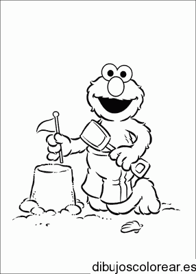 Dibujo de Elmo en la arena para colorear