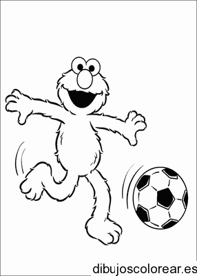 Dibujo de Elmo jugando fútbol para colorear