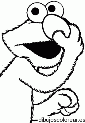Dibujo de Elmo tocando la nariz para colorear
