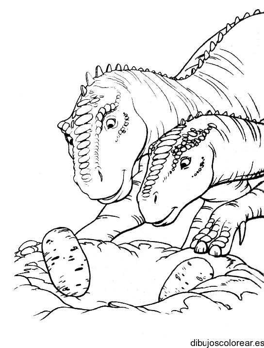 Dibujo de familia dinosaurio para colorear