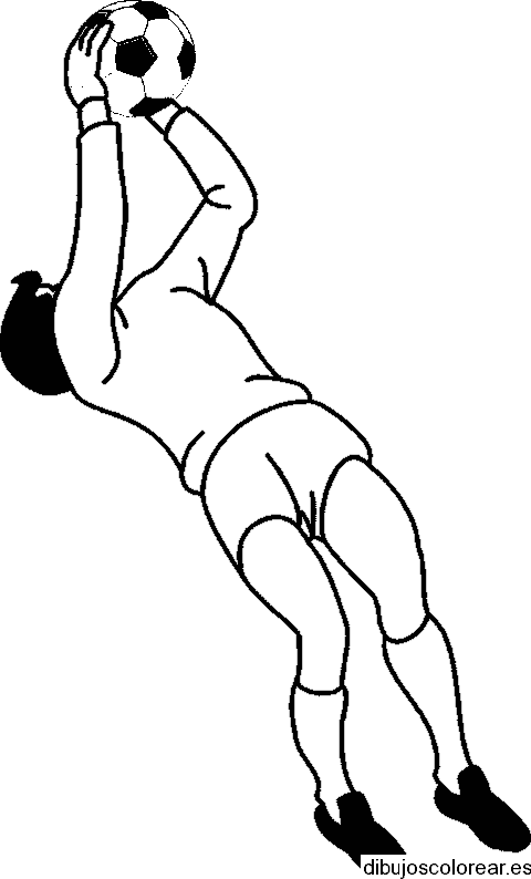 Dibujo de futbolista con la pelota para colorear