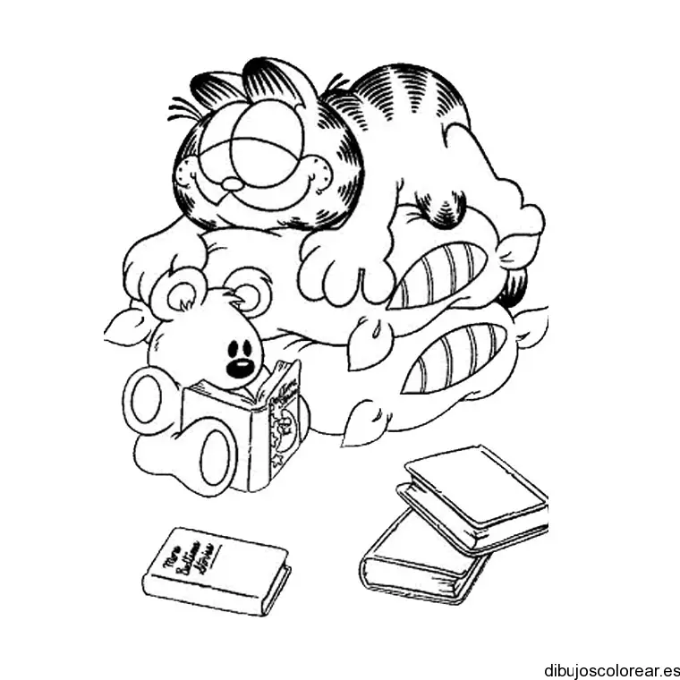 Dibujo de Garfield haciendo la siesta para colorear