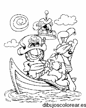 Dibujo de Garfield pirata para colorear