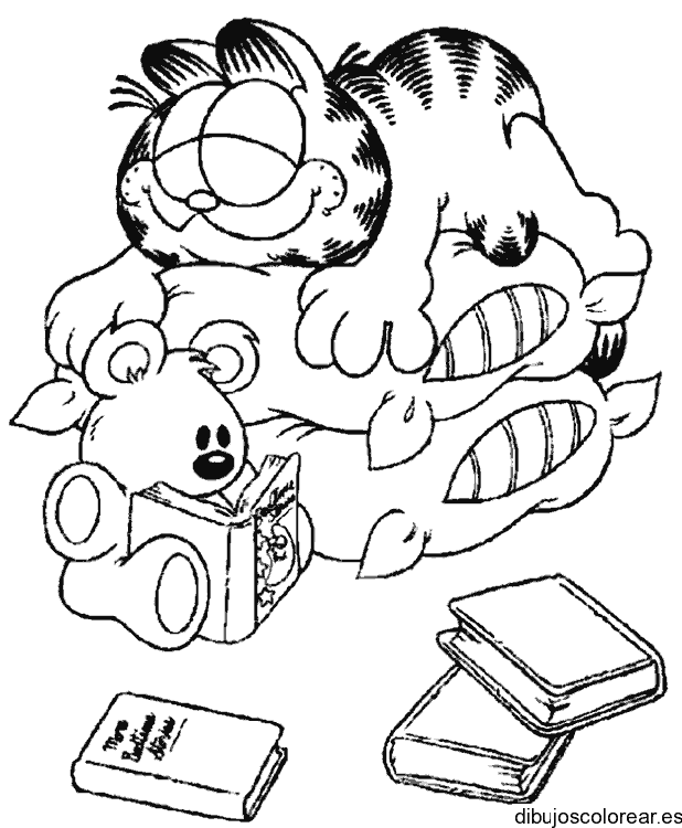 Dibujo de Garfield soñando para colorear
