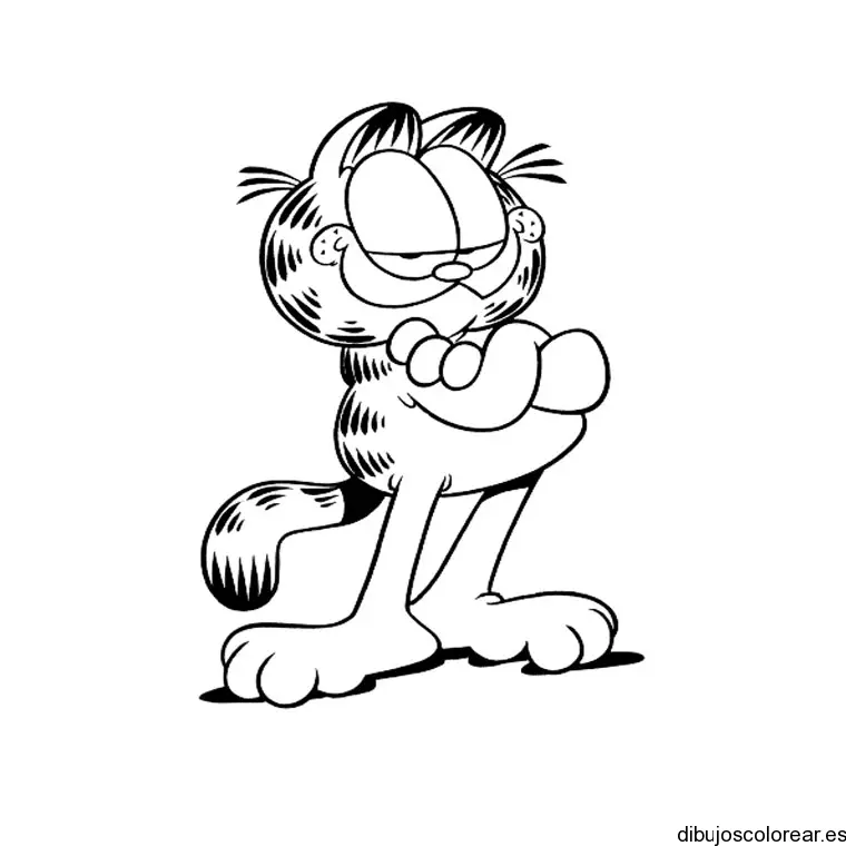 Dibujo de Gato Garfield posando para colorear