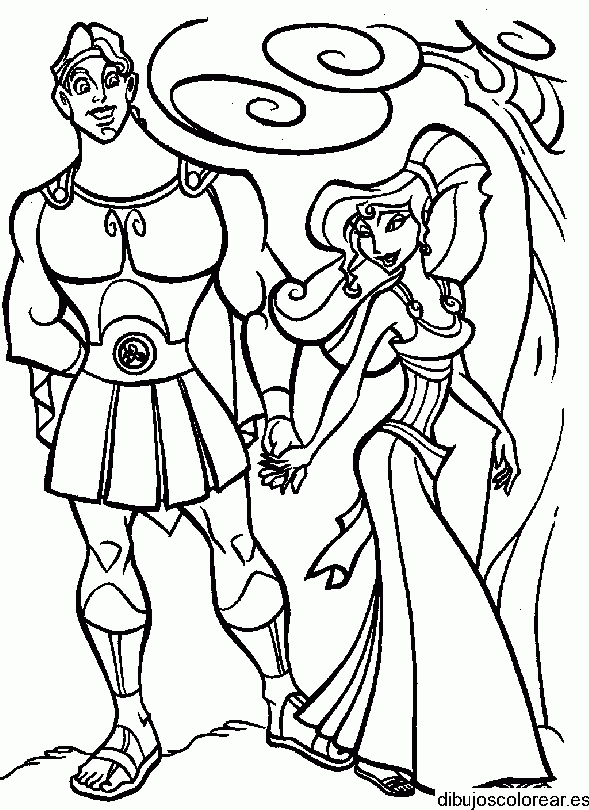 Dibujo de Hercúles de paseo para colorear