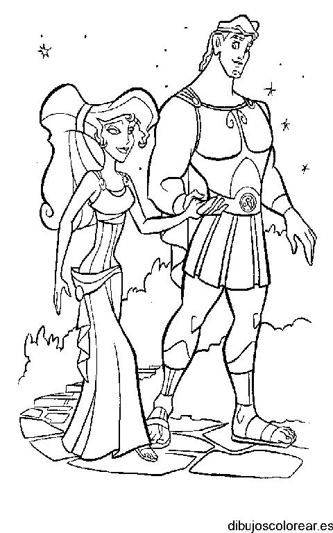 Dibujo de Hercúles de paseo para colorear