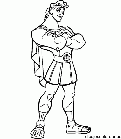 Dibujo de Hércules de pié para colorear