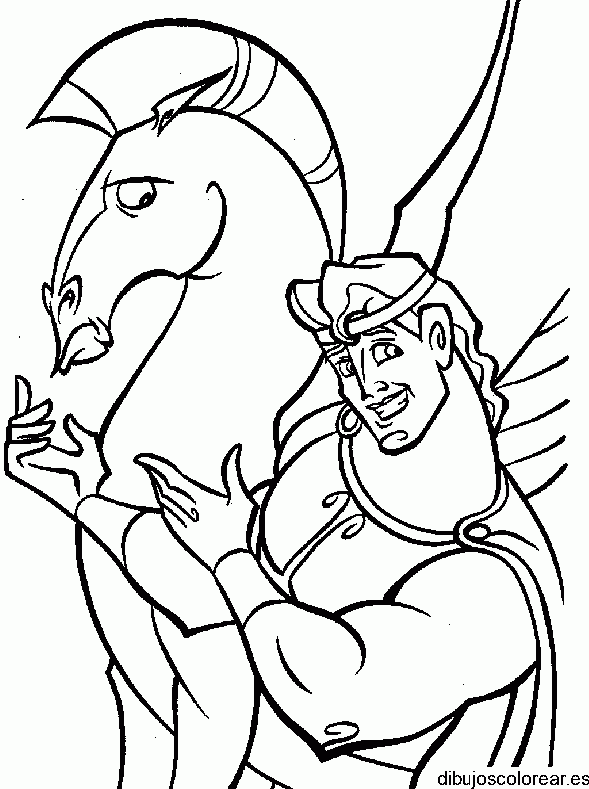 Dibujo de Hercúles riendo para colorear