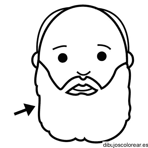 Dibujo de hombre con barba para colorear
