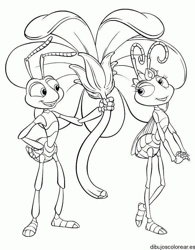 Dibujo de hormigas enamoradas para colorear