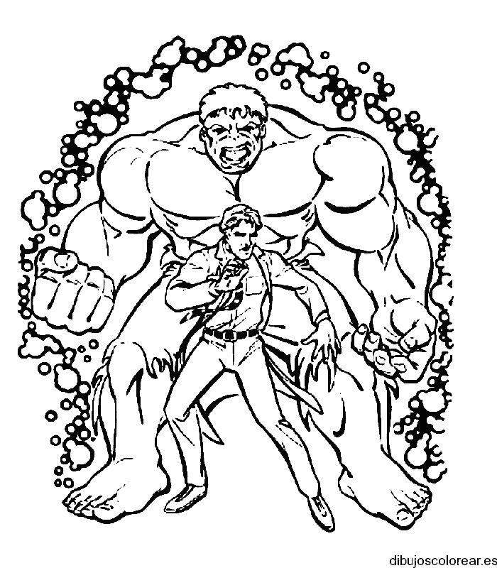 Dibujo de Hulk transformándose para colorear