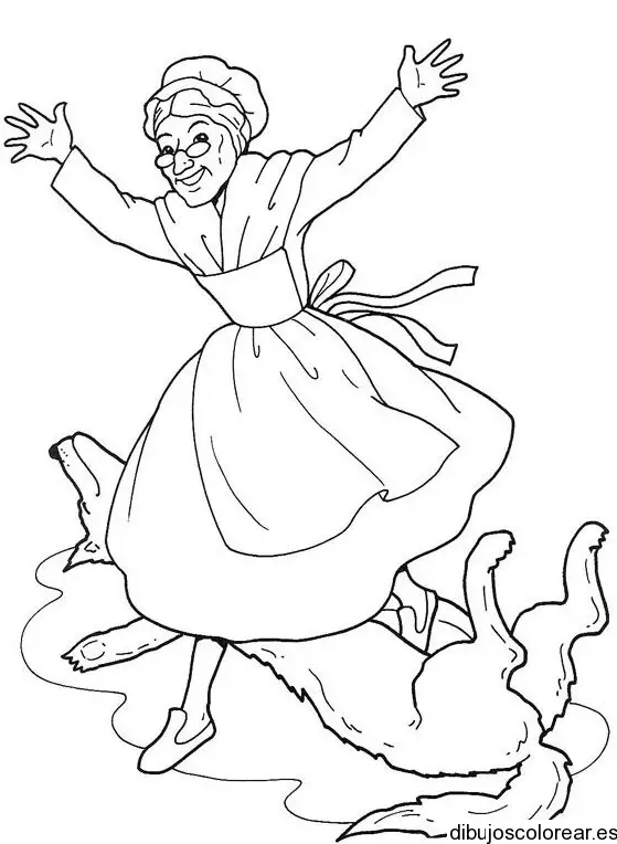 Dibujo de la abuela de Caperucita Roja para colorear