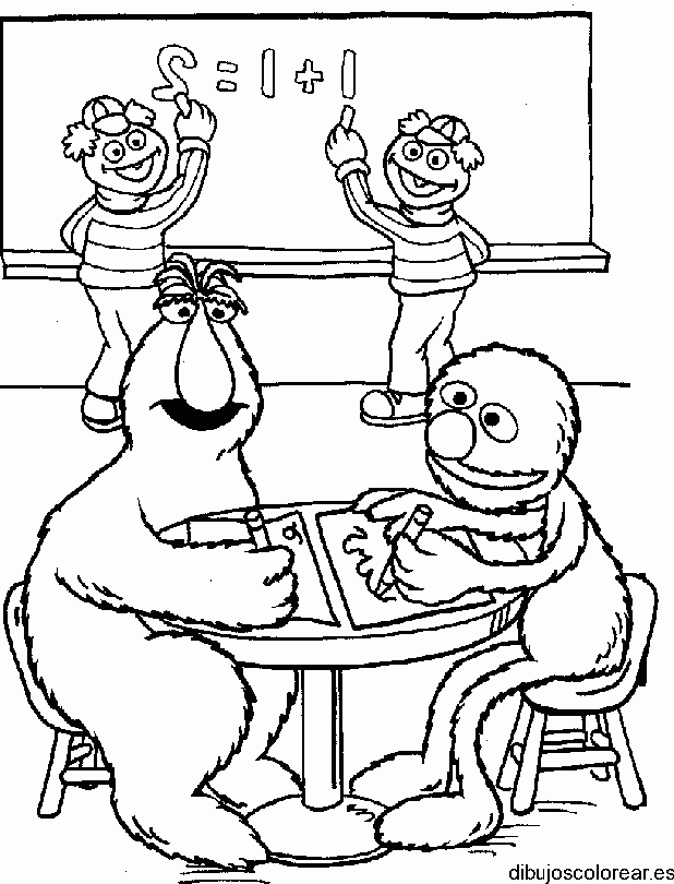 Dibujo de la escuela Sésamo para colorear