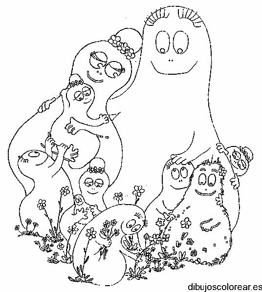Dibujo de la familia Barbapapa para colorear