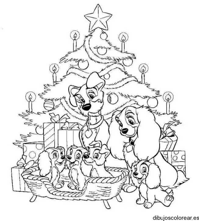 Dibujo de la familia Dálmata para colorear