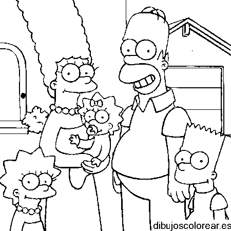 Dibujo de la familia Simpson para colorear
