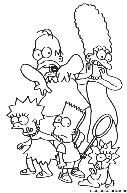 Dibujo de la familia Simpson para colorear