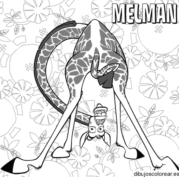 Dibujo de la jirafa Melman para colorear
