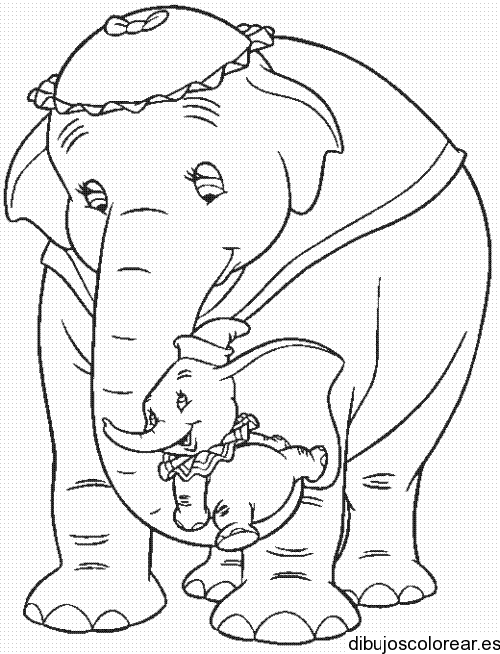 Dibujo de la mamá de dumbo para colorear