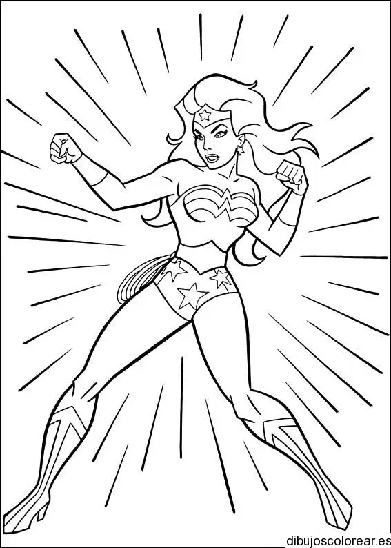 Dibujo de la mujer maravilla para colorear