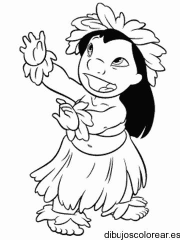 Dibujo de Lilo bailando para colorear