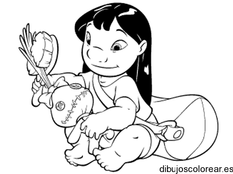 Dibujo de Lilo con maracas para colorear