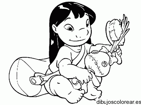 Dibujo de Lilo jugando para colorear