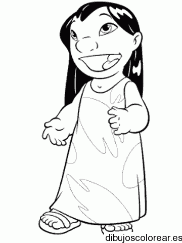 Dibujo de Lilo sonriendo para colorear