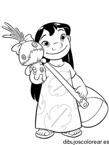 Dibujo de Lilo sonriendo para colorear