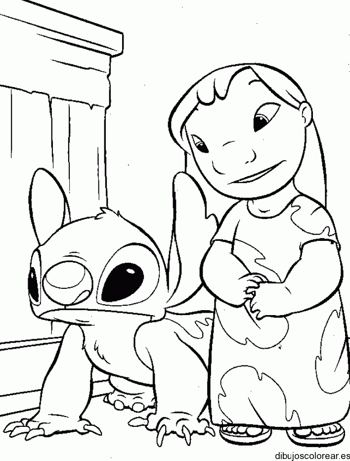 Dibujo de Lilo y Stitch para colorear