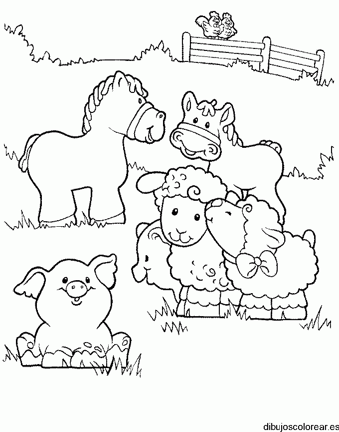 Dibujo de los animales de la granja para colorear