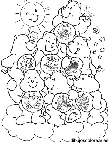 Dibujo de los ositos cariñosos para colorear