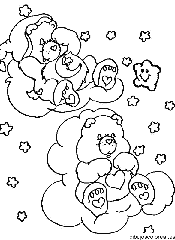 Dibujo de los osos cariñosos durmiendo para colorear